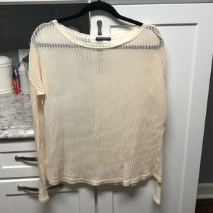 Brandy Melville Sheer Stripped Long Sleeve Top